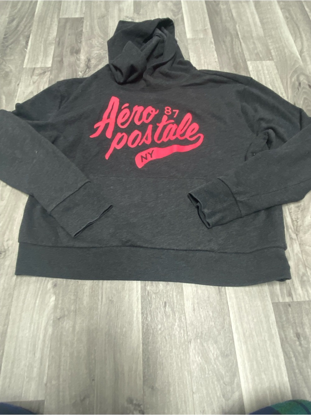 Aeropostale Black Hoodie Sweater with pink Logo